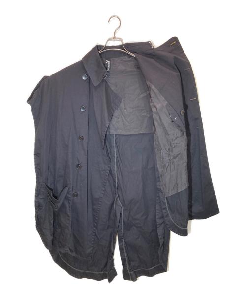 GROUND Y（グラウンドワイ）GROUND Y (グラウンドワイ) コットン ロング トレンチベスト ブラック サイズ:1の古着・服飾アイテム