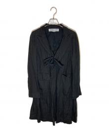 COMME des GARCONS COMME des GARCONS（コムデギャルソン コムデギャルソン）の古着「リネンロングコート」｜ブラック