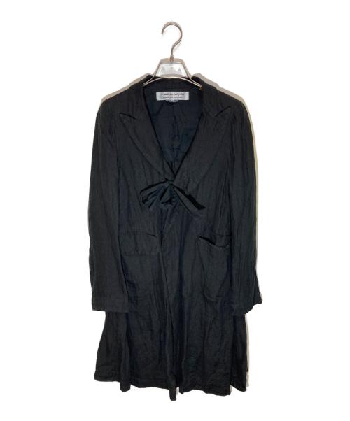 COMME des GARCONS COMME des GARCONS（コムデギャルソン コムデギャルソン）COMME des GARCONS COMME des GARCONS (コムデギャルソン コムデギャルソン) リネンロングコート ブラック サイズ:Sの古着・服飾アイテム