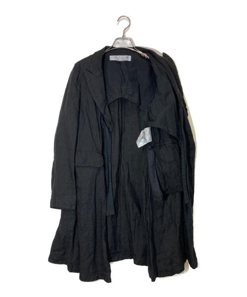 COMME des GARCONS COMME des GARCONS（コムデギャルソン コムデギャルソン）COMME des GARCONS COMME des GARCONS (コムデギャルソン コムデギャルソン) リネンロングコート ブラック サイズ:Sの古着・服飾アイテム