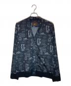 Hysteric Glamourヒステリックグラマー）の古着「DEVILS COCKTAIL総柄カーディガン」｜ブラック