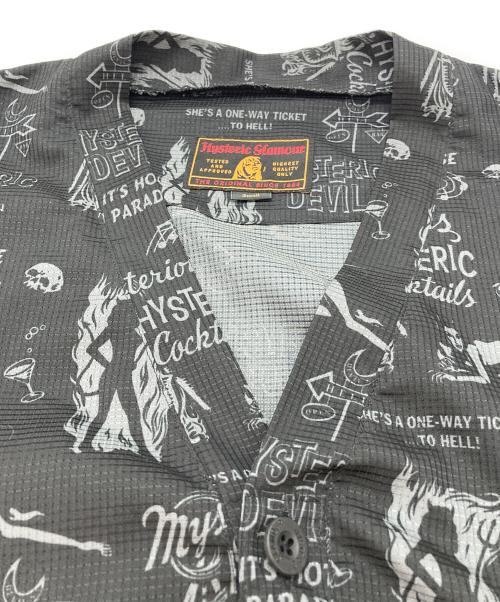 Hysteric Glamour（ヒステリックグラマー）Hysteric Glamour (ヒステリックグラマー) DEVILS COCKTAIL総柄カーディガン ブラック サイズ:Sの古着・服飾アイテム