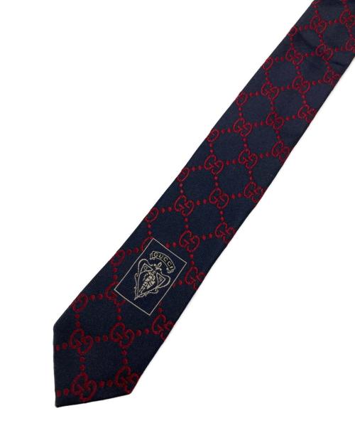 GUCCI（グッチ）GUCCI (グッチ) シルクネクタイ ブラック×レッド サイズ:-の古着・服飾アイテム