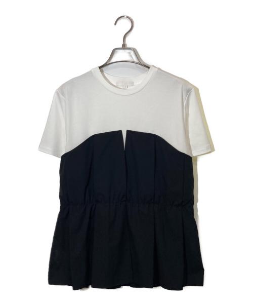 自由区（ジユウク）自由区 (ジユウク) ビスチェコンビ Tシャツ ホワイト×ブラック サイズ:SIZE 38の古着・服飾アイテム