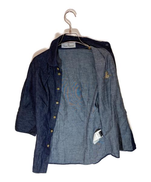 Vivienne Westwood（ヴィヴィアンウエストウッド）Vivienne Westwood (ヴィヴィアンウエストウッド) ラウンドカラーデニムシャツ インディゴ サイズ:SIZE 38の古着・服飾アイテム