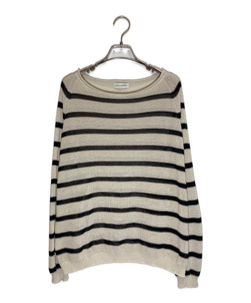 BARNYARDSTORM（バンヤードストーム）BARNYARDSTORM (バンヤードストーム) ボーダーペーパーニット ベージュ×ブラック サイズ:SIZE Freeの古着・服飾アイテム