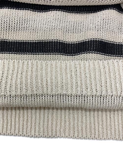 BARNYARDSTORM（バンヤードストーム）BARNYARDSTORM (バンヤードストーム) ボーダーペーパーニット ベージュ×ブラック サイズ:SIZE Freeの古着・服飾アイテム
