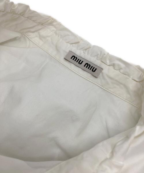 MIU MIU（ミュウミュウ）MIU MIU (ミュウミュウ) フリル付きシャツ ホワイト サイズ:42の古着・服飾アイテム