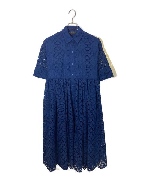 Kate Spade（ケイトスペード）Kate Spade (ケイトスペード) エンブロイダード カットワーク モントーク ドレス ブルー サイズ:XSの古着・服飾アイテム