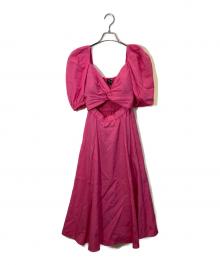Kate Spade（ケイトスペード）の古着「Twist Bodice Puff Sleeve Dress」｜ピンク