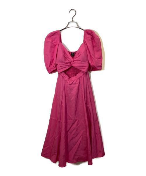 Kate Spade（ケイトスペード）Kate Spade (ケイトスペード) Twist Bodice Puff Sleeve Dress ピンク サイズ:SIZE 2の古着・服飾アイテム