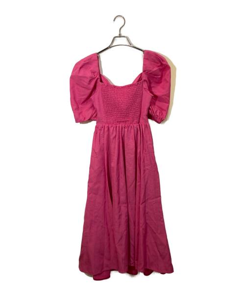 Kate Spade（ケイトスペード）Kate Spade (ケイトスペード) Twist Bodice Puff Sleeve Dress ピンク サイズ:SIZE 2の古着・服飾アイテム