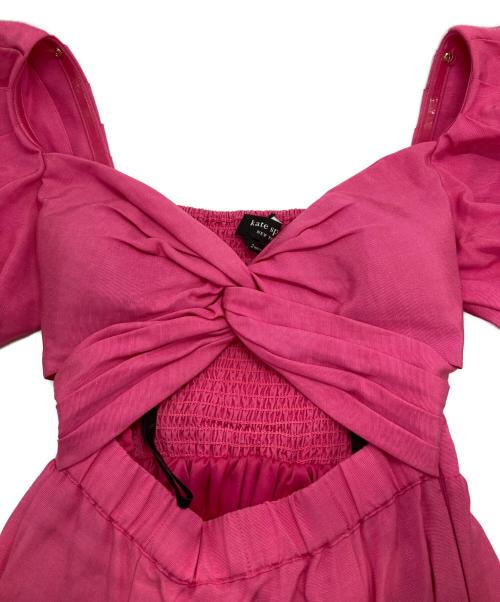 Kate Spade（ケイトスペード）Kate Spade (ケイトスペード) Twist Bodice Puff Sleeve Dress ピンク サイズ:SIZE 2の古着・服飾アイテム