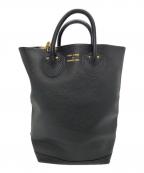 YOUNG & OLSEN The DRYGOODS STOREヤングアンドオルセン ザ ドライグッズストア）の古着「EMBOSSED LEATHER HAVERSACK」｜ブラック