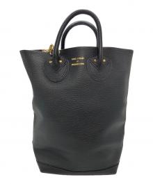 YOUNG & OLSEN The DRYGOODS STORE（ヤングアンドオルセン ザ ドライグッズストア）の古着「EMBOSSED LEATHER HAVERSACK」｜ブラック