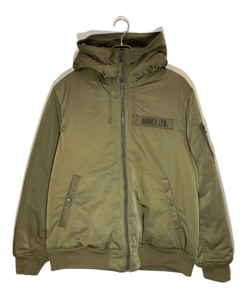 AVIREX（アヴィレックス）AVIREX (アヴィレックス) ミリタリーフーデットジャケット オリーブ サイズ:XLの古着・服飾アイテム