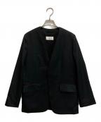 cornierコルニエ）の古着「Super130's WORSTED WOOL LIGHT MILLED NO COLLAR JACKET」｜グレー