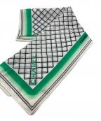 CHANELシャネル）の古着「コットンロゴスカーフ」｜ホワイト×グリーン