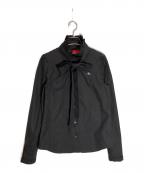 Vivienne Westwood RED LABELヴィヴィアンウエストウッドレッドレーベル）の古着「ORBジャカード フリルボウタイシャツ」｜ブラック
