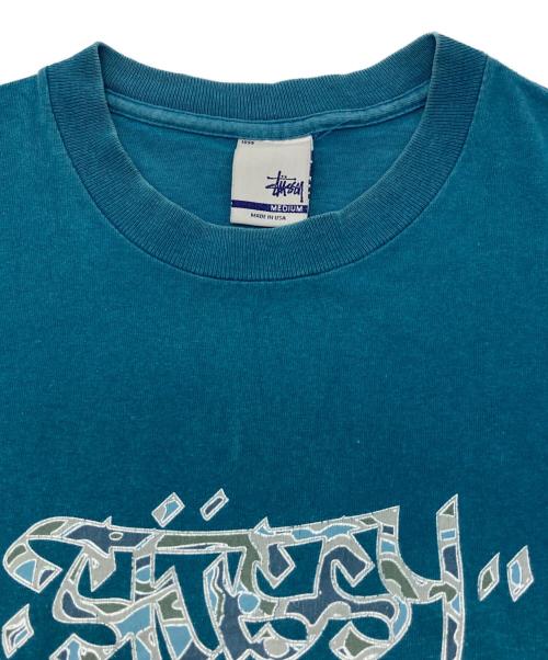 stussy（ステューシー）stussy (ステューシー) オールドプリントTシャツ ブルー サイズ:SIZE Mの古着・服飾アイテム