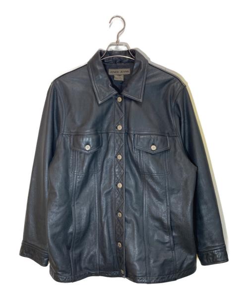 JONES JEANS（ジョーンズ ジーンズ）JONES JEANS (ジョーンズ ジーンズ) レザージャケット ブラック サイズ:-の古着・服飾アイテム