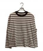 CAMIEL FORTGENSカミエルフォートヘンス）の古着「l.s. big tee」｜ベージュ×ブラウン
