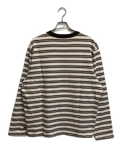 CAMIEL FORTGENS（カミエルフォートヘンス）CAMIEL FORTGENS (カミエルフォートヘンス) l.s. big tee ベージュ×ブラウン サイズ:Mの古着・服飾アイテム