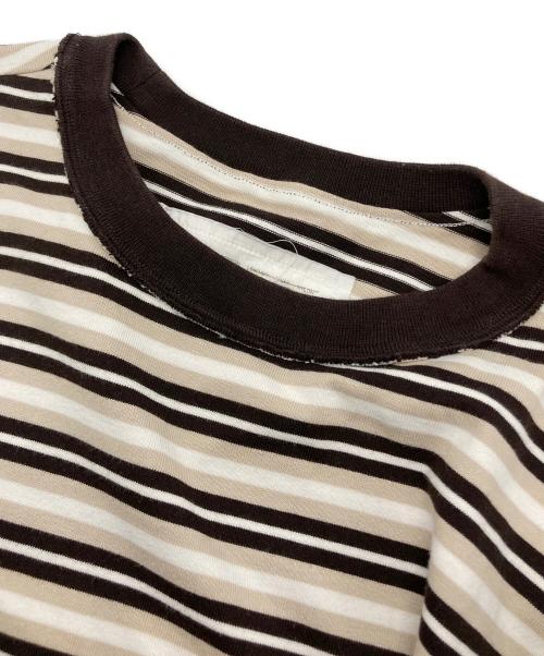 CAMIEL FORTGENS（カミエルフォートヘンス）CAMIEL FORTGENS (カミエルフォートヘンス) l.s. big tee ベージュ×ブラウン サイズ:Mの古着・服飾アイテム