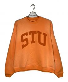 stussy（ステューシー）の古着「STU Applique crew」｜オレンジ