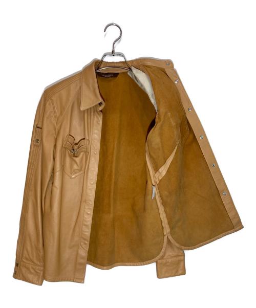 BOTTEGA VENETA（ボッテガベネタ）BOTTEGA VENETA (ボッテガベネタ) シープレザージャケット ベージュ サイズ:44の古着・服飾アイテム