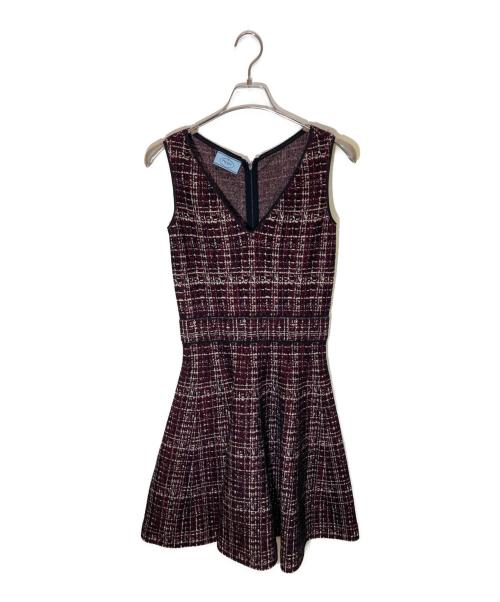 PRADA（プラダ）PRADA (プラダ) ツイードデザインワンピース マルチカラー サイズ:36の古着・服飾アイテム