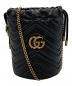 GUCCIグッチ）の古着「GGマーモント スモール バケットバッグ」｜ブラック
