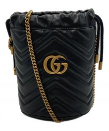 GUCCI（グッチ）の古着「GGマーモント スモール バケットバッグ」｜ブラック