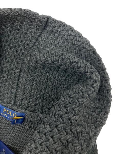POLO RALPH LAUREN（ポロ・ラルフローレン）POLO RALPH LAUREN (ポロ・ラルフローレン) インディアンヘッドパッチショールカーディガン グレー サイズ:S 未使用品の古着・服飾アイテム
