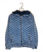 MAISON SPECIALメゾンスペシャル）の古着「Diamond Beads Embroidery Denim Hoodie」｜ブルー