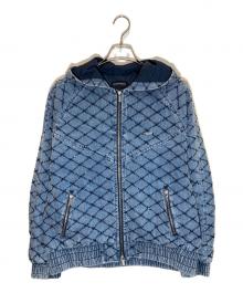 MAISON SPECIAL（メゾンスペシャル）の古着「Diamond Beads Embroidery Denim Hoodie」｜ブルー