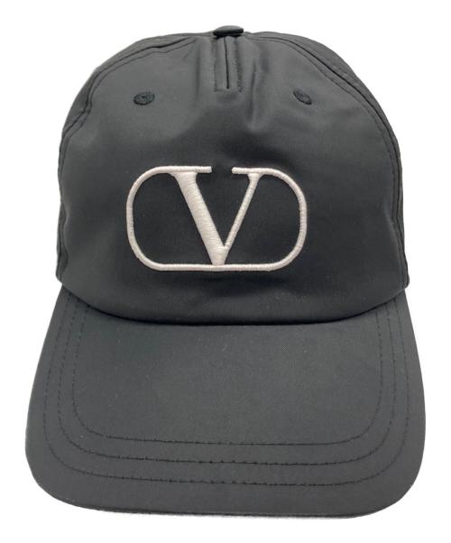 VALENTINO（ヴァレンティノ）VALENTINO (ヴァレンティノ) V LOGO 刺繍 ベースボールキャップ ブラック サイズ:-の古着・服飾アイテム