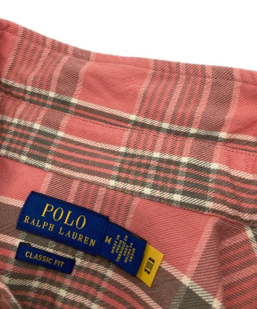 POLO RALPH LAUREN（ポロ・ラルフローレン）POLO RALPH LAUREN (ポロ・ラルフローレン) リラックスフィットチェックコットンツイルシャツ ピンク サイズ:Ⅿの古着・服飾アイテム