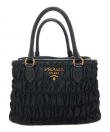 PRADA（プラダ）の古着「ギャザー2WAYショルダーバッグ」｜ブラック