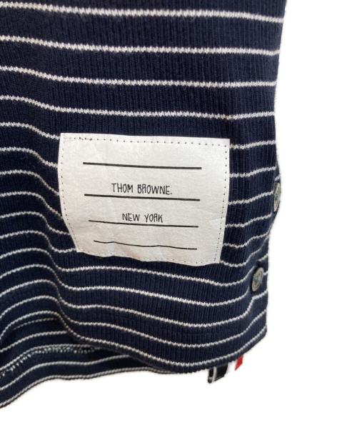Thom Browne（トムブラウン）Thom Browne (トムブラウン) コットンワッフルボーダーTシャツ ネイビー×ホワイト サイズ:SIZE 36の古着・服飾アイテム