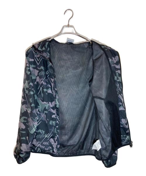 EA7（イーエーセブン）EA7 (イーエーセブン) 総柄フーデットジャケット ブラック×グリーン サイズ:XLの古着・服飾アイテム