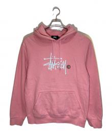 stussy（ステューシー）の古着「刺繍プルオーバーパーカー」｜ピンク