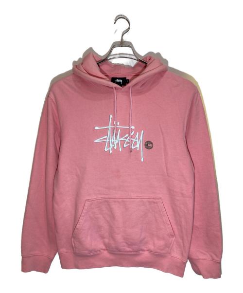stussy（ステューシー）stussy (ステューシー) 刺繍プルオーバーパーカー ピンク サイズ:Ⅿの古着・服飾アイテム