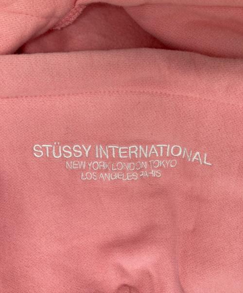 stussy（ステューシー）stussy (ステューシー) 刺繍プルオーバーパーカー ピンク サイズ:Ⅿの古着・服飾アイテム