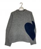 NKNITンニット）の古着「ハートパターンニット」｜グレー