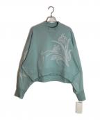 Mame Kurogouchiマメクロゴウチ）の古着「Floral Embroidery Short Sweat Top」｜ブルー