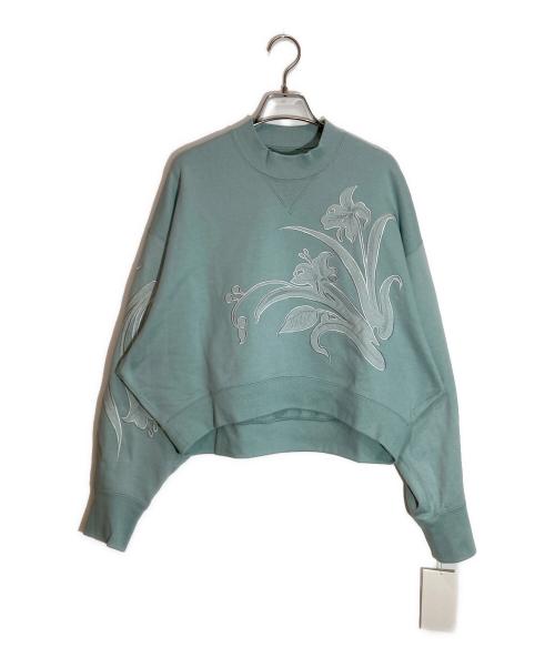 Mame Kurogouchi（マメクロゴウチ）Mame Kurogouchi (マメクロゴウチ) Floral Embroidery Short Sweat Top ブルー サイズ:SIZE 2の古着・服飾アイテム