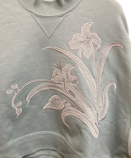 Mame Kurogouchi（マメクロゴウチ）Mame Kurogouchi (マメクロゴウチ) Floral Embroidery Short Sweat Top ブルー サイズ:SIZE 2の古着・服飾アイテム