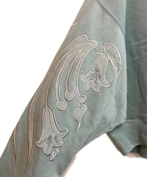 Mame Kurogouchi（マメクロゴウチ）Mame Kurogouchi (マメクロゴウチ) Floral Embroidery Short Sweat Top ブルー サイズ:SIZE 2の古着・服飾アイテム