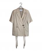 MURRALミューラル）の古着「Slit short sleeve jacket」｜ベージュ